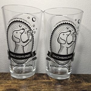 Dachshund Long and Low Lager Glass 6" No Chips. Very Cute Glasses!